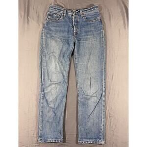 Levis Premium Straight Leg Jeans Womens 27x28 Light Wash Denim